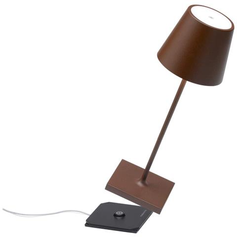 Lampada A Led Da Tavolo Poldina Pro Mini Corten Ricaricabile E Dimmerabile Con Batteria Fino A 12 Ore - Foto 1