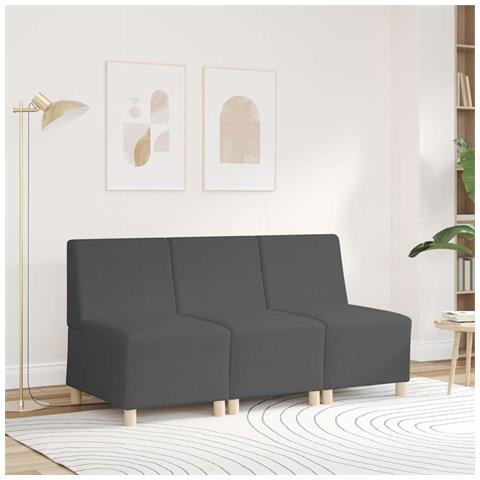 Divano Sedia Grigio Scuro 55 cm Tessuto di Velluto a Coste - Foto 2