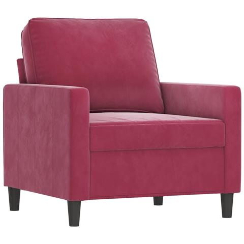 Poltrona Rosso Vino 60 Cm Velluto - Foto 2