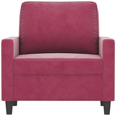 Poltrona Rosso Vino 60 Cm Velluto - Foto 3