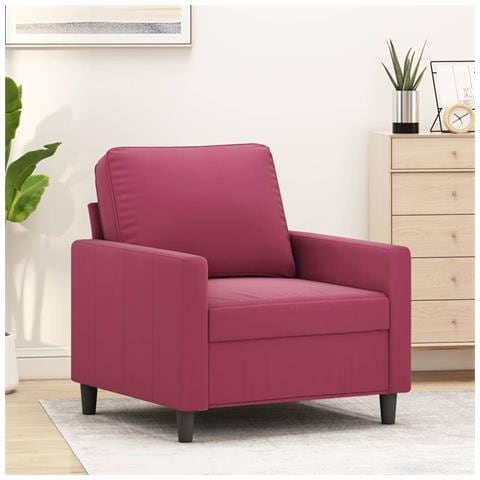 Poltrona Rosso Vino 60 Cm Velluto - Foto 1