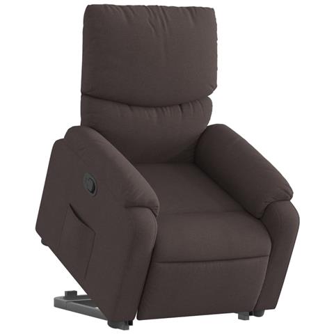 Poltrona Alzapersona Reclinabile Marrone Scuro In Tessuto - Foto 3
