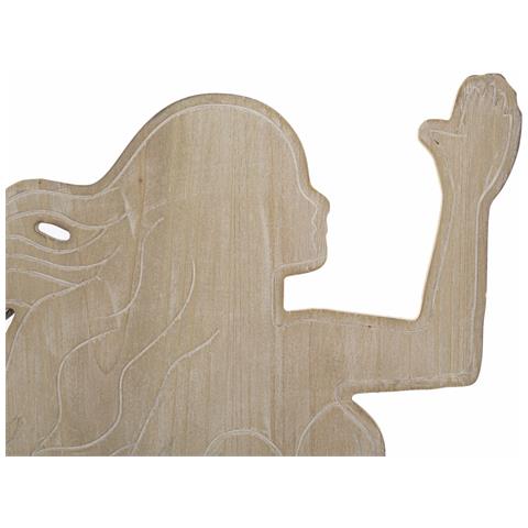 Decorazione In Metallo E Legno Sirenetta - Multicolore - Metallo - 30,5x2x60 Cm - Foto 2