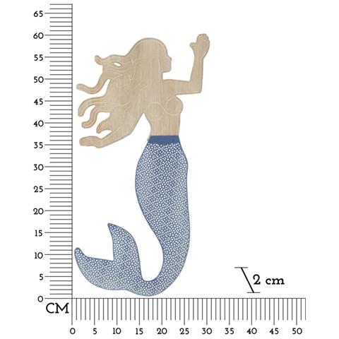 Decorazione In Metallo E Legno Sirenetta - Multicolore - Metallo - 30,5x2x60 Cm - Foto 6