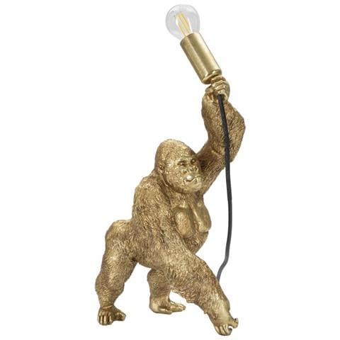 Lampada Da Tavolo Gorilla 1 - Oro - Poliresina - 22,5x16x40 Cm - Foto 1