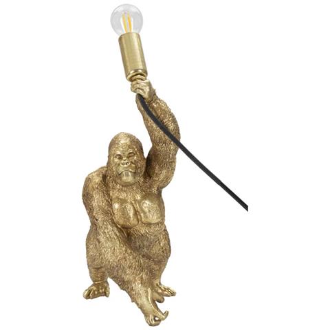 Lampada Da Tavolo Gorilla 1 - Oro - Poliresina - 22,5x16x40 Cm - Foto 2