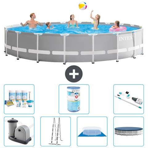 Piscina Fuori Terra - In Giro - 610x132 Cm - Grigio - Include Accessori Coordinati A2368 - Foto 1