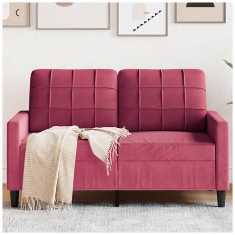 Lusso Casadino -  Divano A 2 Posti Rosso Vino 120 Cm In Velluto - Foto 8