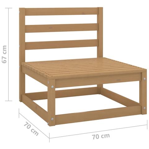 Divani Centrali Da Giardino 2pz Ambra In Legno Massello Di Pino - Foto 6