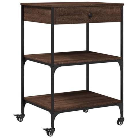 Carrello Cucina Rovere Marrone 60x48x89,5 Cm Legno Multistrato - Foto 1