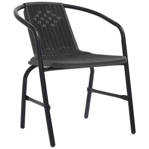 Sedie Da Giardino 4 Pz In Rattan In Plastica E Acciaio 110 Kg - Foto 1