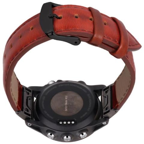 Cinturino Per Orologio In Vera Pelle Per Garmin Fenix 7s / 6s / 5s - Sgancio Rapido Brown 20 Mm - Foto 7