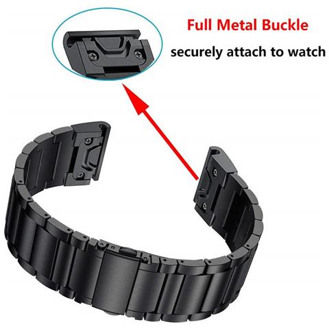 Cinturino Con Sgancio Rapido Per Garmin Fenix 6x - Nero (26 Mm) - Foto 2