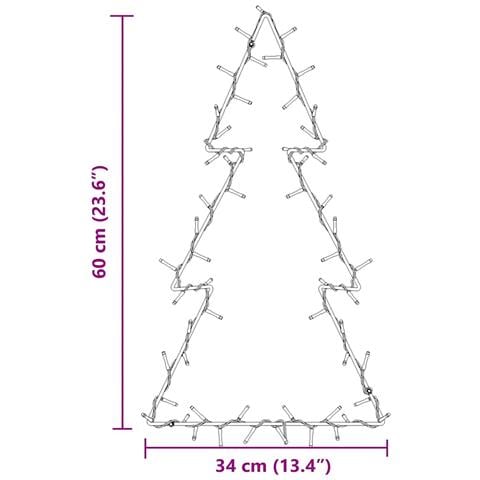 Luci di Natale Albero di Natale Silhouette 80 LED Bianco Caldo - Foto 8
