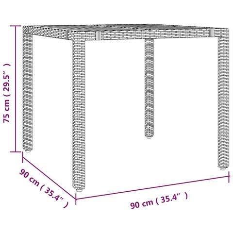 Set da Bistrò 3 pz con Cuscini Nero Polyrattan e Legno Acacia - Foto 9