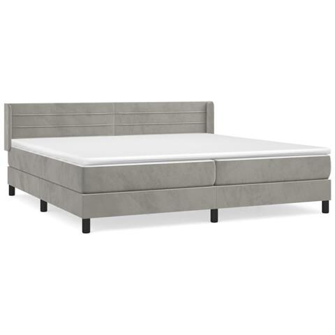Giroletto a Molle con Materasso Grigio Chiaro 200x200cm Velluto - Foto 1
