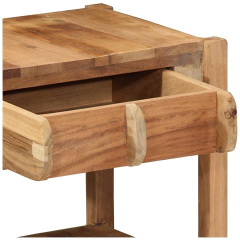 Tavolino 43x32x46 cm Legno Massello Recuperato - Foto 9