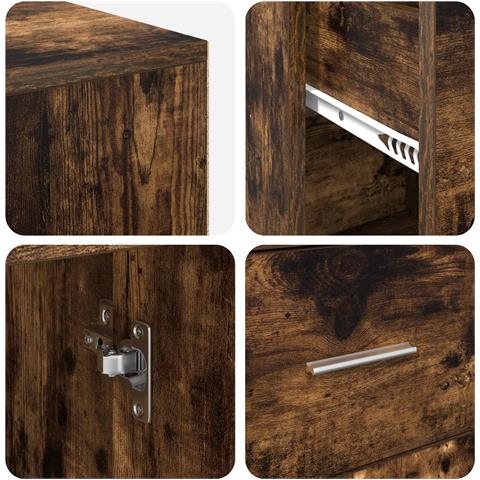 Scrivania ad Angolo Rovere Affumicato 102x88x75 cm Legno ingegnerizzato - Foto 9