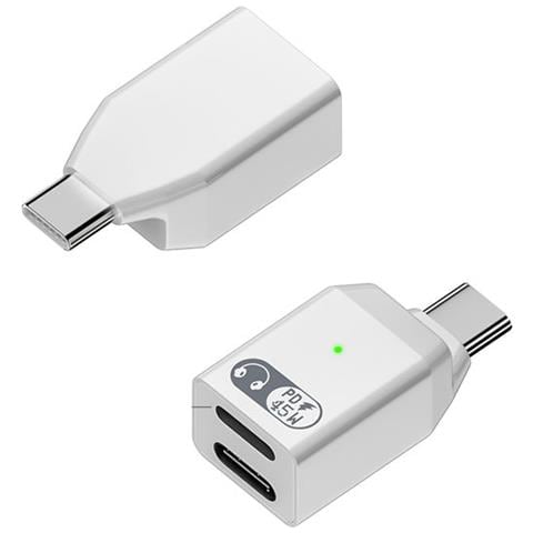 Adattatore Audio Da Lightning Femmina + Usb-c Femmina A Usb-c Maschio: Ascolta, Chiama E Ricarica White - Foto 2