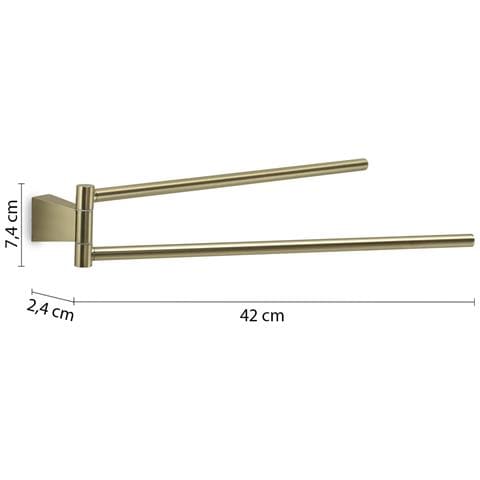 Portasalviette A Snodo Da Muro In Acciaio Inox E Cromall Tn23 Serie Tonale Oro Matt - Foto 2