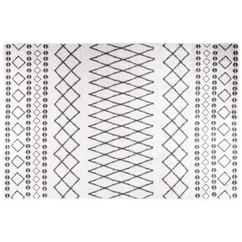 Lusso Casadino - Tappeto Lavabile 160x230 Cm Nero E Bianco Antiscivolo - Foto 2