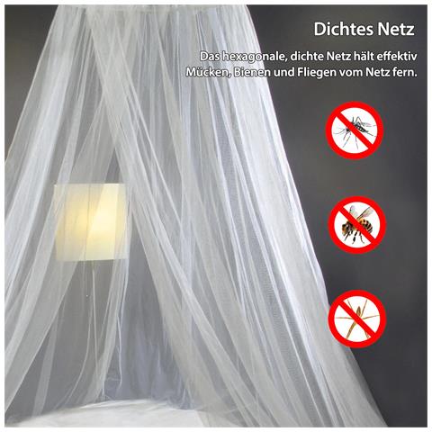 Zanzariera Da Letto Sospesa Bianca Kit Di Montaggio Senza Trapano - Foto 2