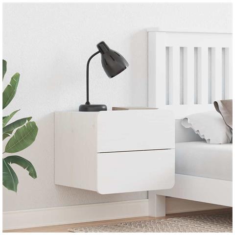 Comodino 2 pcs Bianco 39 x 34 x 33 cm Legno di pino massello - Foto 2