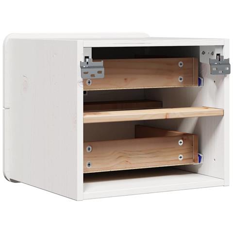 Comodino 2 pcs Bianco 39 x 34 x 33 cm Legno di pino massello - Foto 9