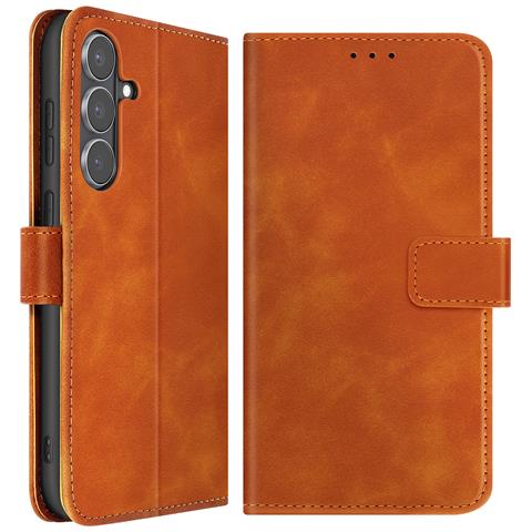 Custodia A Portafoglio Per Galaxy S25 Fe Magnetica Effetto Pelle Scamosciata Soft-touch - Foto 5
