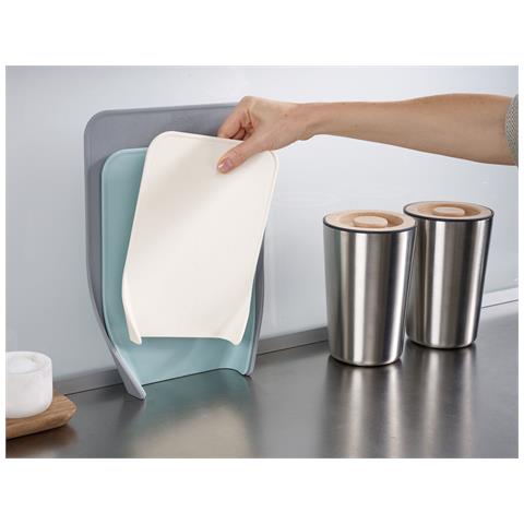 Set Taglieri Grigi Nest Chop Tre Pezzi Impilabili Antiscivolo Per Cucina Materiale Resistente Lavabili In Lavastoviglie Previene Contaminazione Incrociata - Foto 2