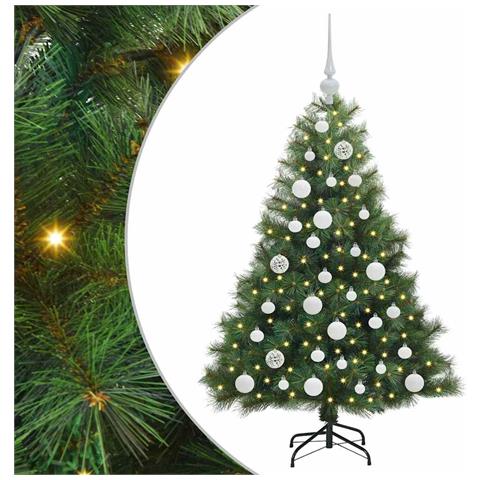 Albero di Natale artificiale con 150 LED Verde 120 cm PE e PVC - Foto 1