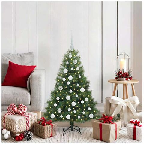Albero di Natale artificiale con 150 LED Verde 120 cm PE e PVC - Foto 2