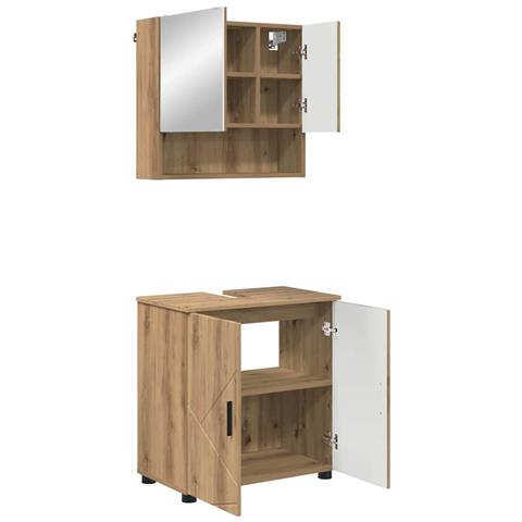 Set di mobili per il bagno con porta 2 pcs Rovere artigianale - Foto 1