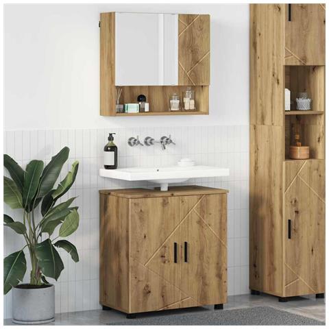 Set di mobili per il bagno con porta 2 pcs Rovere artigianale - Foto 2