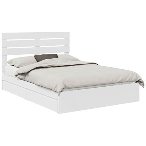 Letto con Contenitore Bianco 160 x 200 cm Legno multistrato - Foto 1