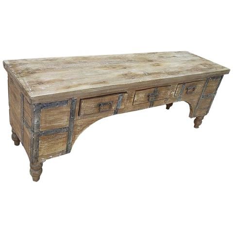 Mobile Basso Artigianale In Legno 165-175x45x57h Cm - Foto 1