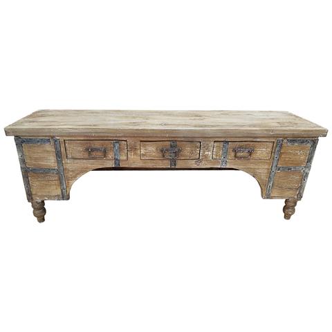 Mobile Basso Artigianale In Legno 165-175x45x57h Cm - Foto 2