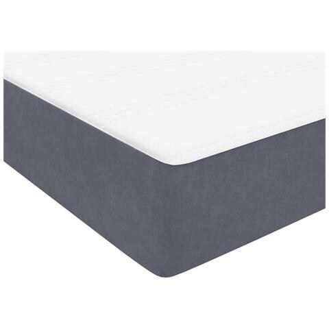 Giroletto a Molle con Materasso Grigio Scuro 140x220 cm Velluto - Foto 9