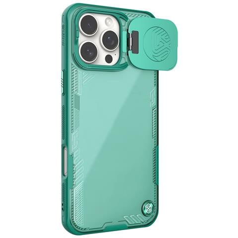 Cover per iPhone 16 Pro Max - TPU+PC, Verde, Con Soporte - Foto 1