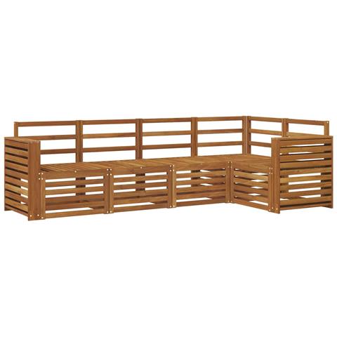 Set divani 5 pcs Naturale Legno di Acacia Massello - Foto 1