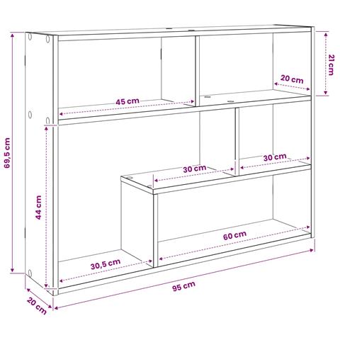 Scaffale da parete A parete Grigio 95 x 20 x 69,5 cm - Foto 7