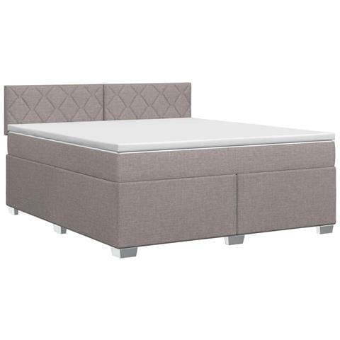 Letto box spring con materasso Tortora 180 x 200 cm Tessuto - Foto 1