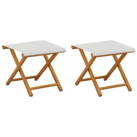Lettino 2 pcs Legno di Eucalipto Massello Crema - Foto 1