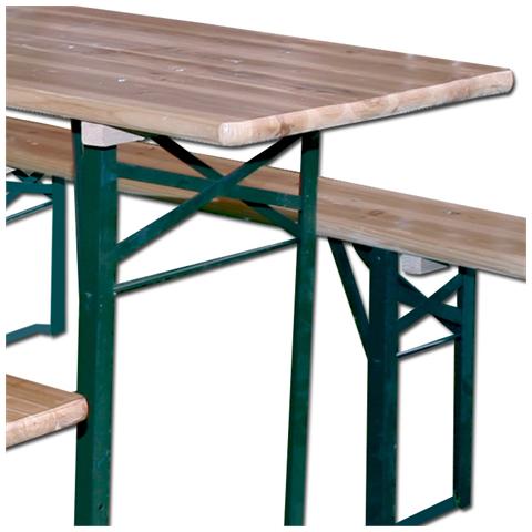 Set Birreria 3 Gambe Panche Da Bar In Legno Pieghevole Cm 220X70 Cm - Foto 2