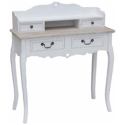 Scrittoio Con 4 Cassetti 87 X 38 X 103 Per Interno Sala Da Pranzo Salotto Cucina Ufficio Arte Povera Massello - Foto 1