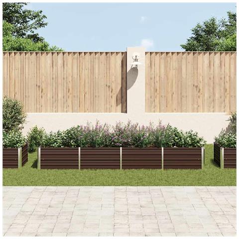 Fioriera Per Giardino Marrone 320x80x45 Cm In Acciaio Zincato - Foto 6