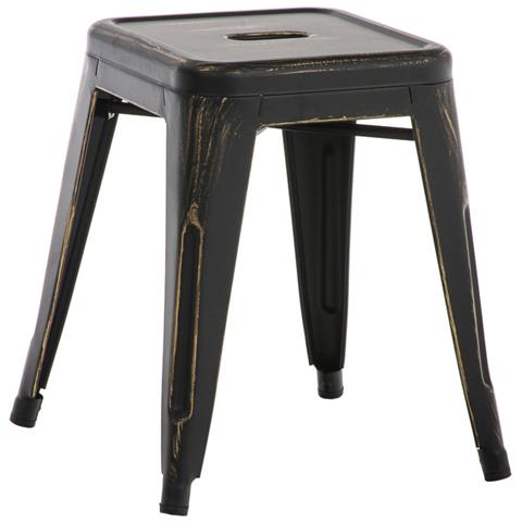 Panchetto Multiuso Armin in Metallo I Sgabello Industriale Impilabile I Sgabello Fisso Urban da Cucina Alt. 46 CM I Carico Max 200 kg Antico-Nero / Oro - Foto 1