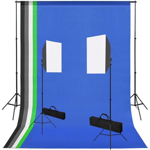 Kit per Studio Fotografico con Luce Softbox e Fondali - Foto 1