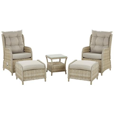 Salotto Da Giardino In Rattan Sintetico Beige Ponza - Foto 13