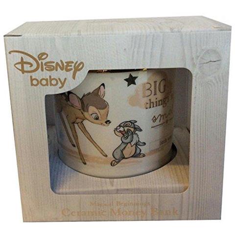 Disney Magical Beginnings Ceramica Money Bank Box Con Oro Dettaglio - Bambi Di407 - Foto 4